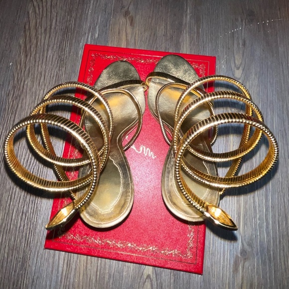 Rene CaoVilla Omega / Juniper Snake Spiral-Wrap Stiletto Sandals - Picture 9 of 16